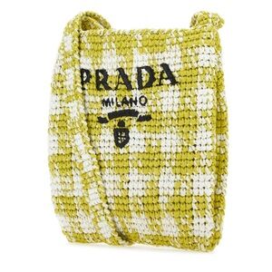 Prada Two-Tone Raffia Crossbody Bag